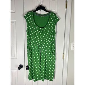Boden Margot Dress w/Pockets Green Dot Size 12R